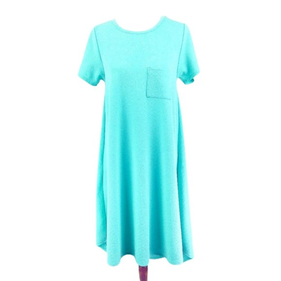 LulaRoe Shirt Dress A line Trapeze Sz S Blue - Picture 3 of 5